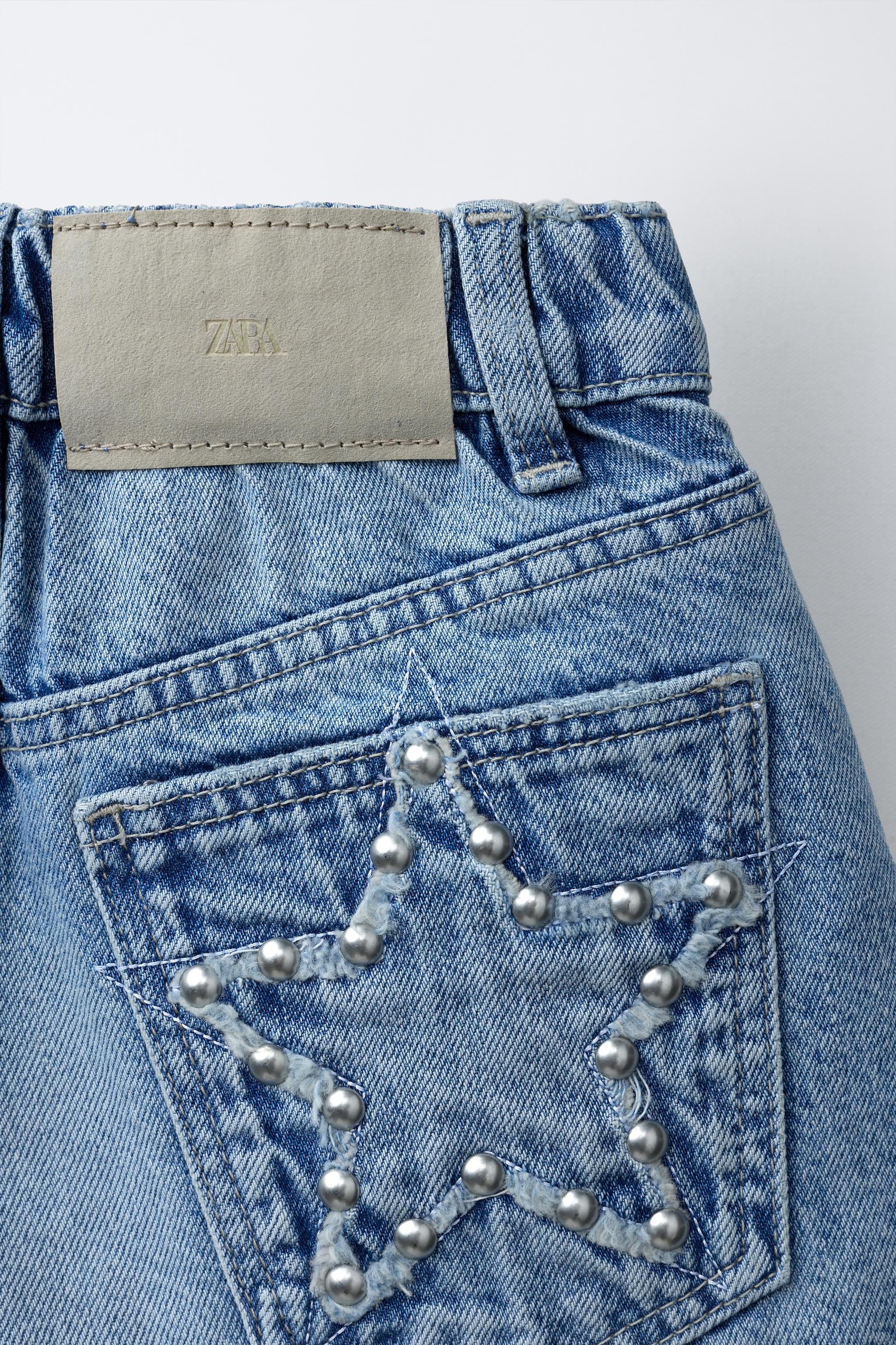 STUDDED DENIM SHORTS